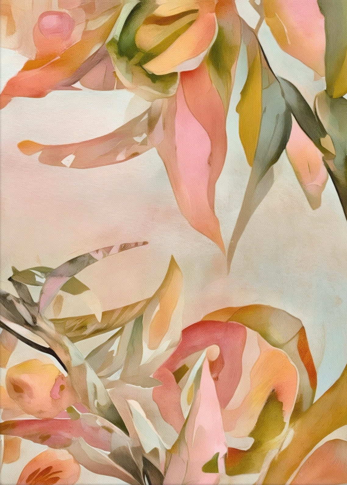 Blushing Petals (40'”x 55” Canvas)