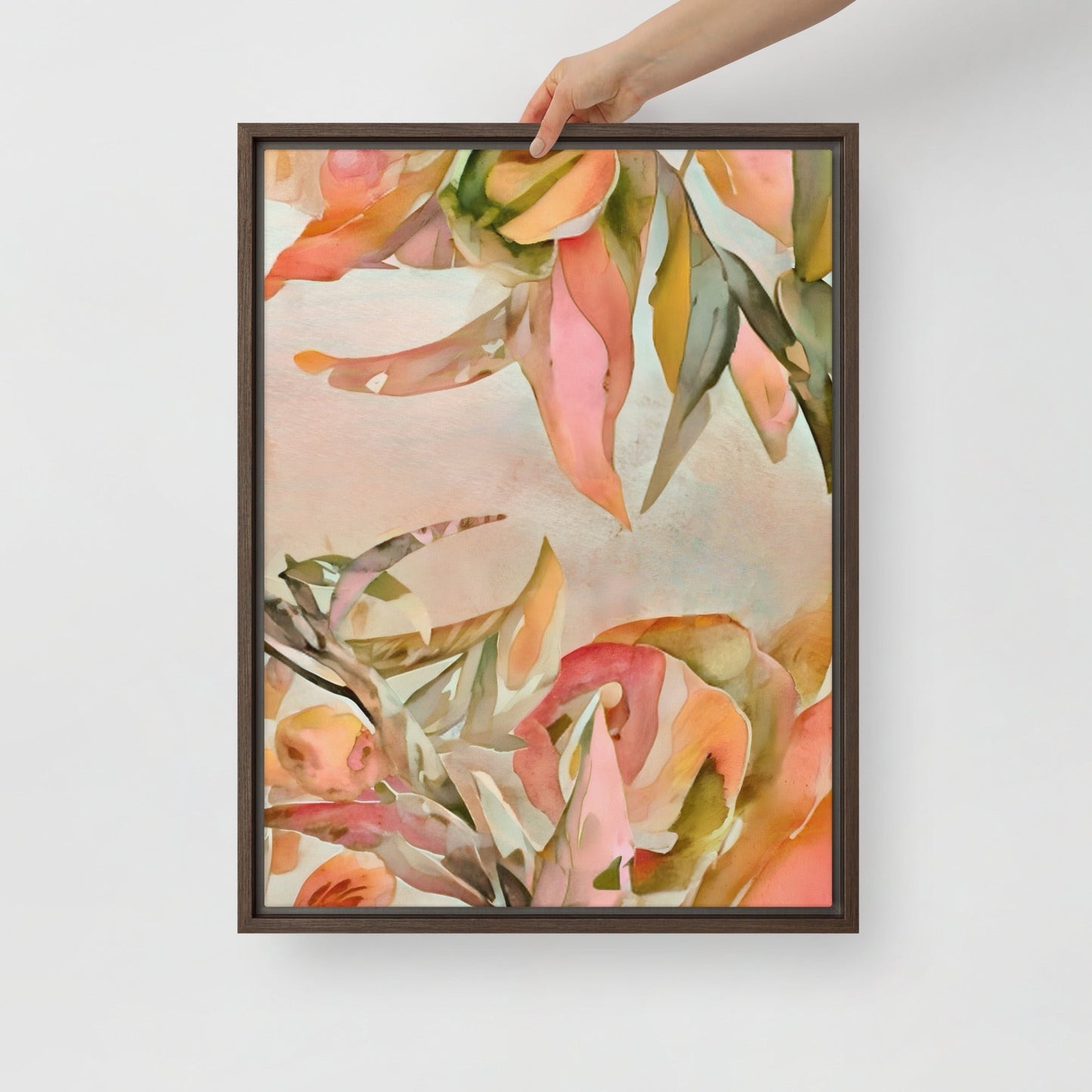 Blushing Petals 18” x 24” Framed canvas