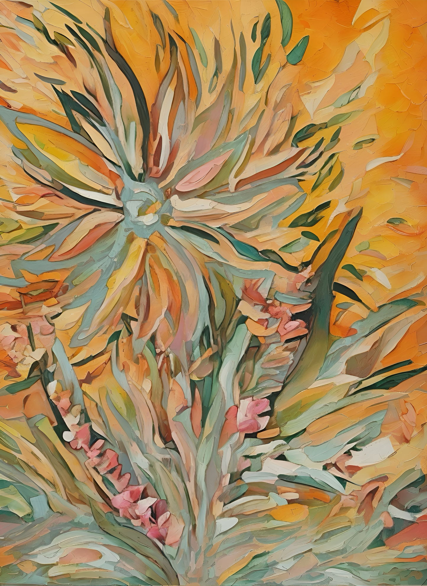 Sunlit Swirl ( 24” x 32 “ Thin canvas)