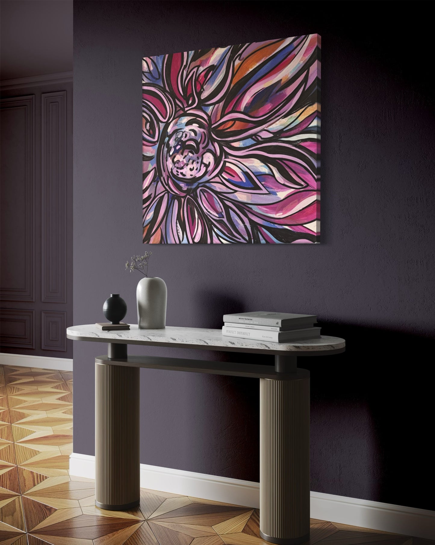Vortex in Violet (37” x 37” Canvas)